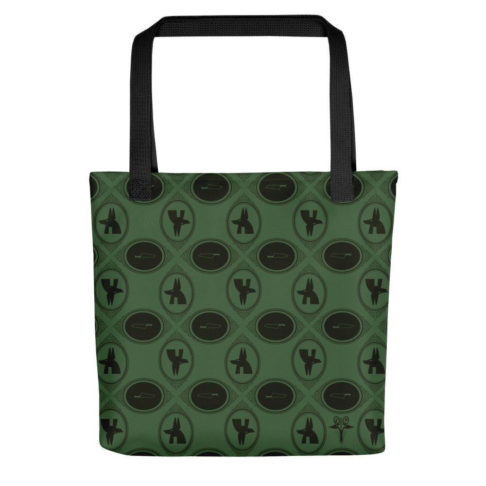 Anubis + The Feather of Truth ~ tote bag (green) - Laura Flook